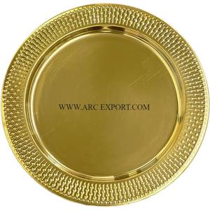 Chargeur de serveur de nourriture en aluminium poli or et vaisselle sous l'assiette Home and Resorts Table Food Under Plated from Indian - Product Image 3