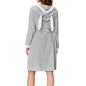 Peignoir en molleton corail avec logo personnalisé Super doux et chaud pour hôtel Spa Robe longueur genou pour femmes hommes romantique luxe été hiver 2025 - Product Image 3