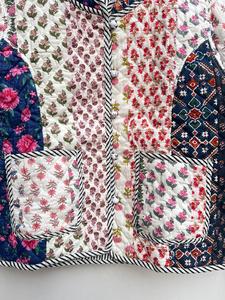 Chaqueta de retazos de algodón acolchado Burfi Unisex hecha a mano India nueva llegada abrigo de invierno botón decoración ganchillo transpirable - Product Image 2