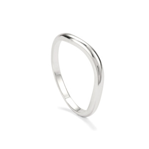 <b>Dainty</b> Rhodium-Plated 10K <b>Gold</b> Stacker <b>Ring</b> with Princess-Cut Ruby - Product Image 1