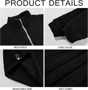 Stand Collar Full Zip Big Pocket Decoración Chaqueta de invierno Color sólido Simple Warm Polar Fleece Chaquetas para hombres - Product Image 6