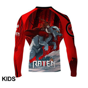 Vente en gros directe usine : Rashguard personnalisé sublimé pour Jiu Jitsu, MMA, BJJ, à manches longues, avec logo surf, UPF50+, séchage rapide, par sublimation - Product Image 4