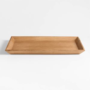 Juego de Bandejas de Madera Rectangulares Largas Hechas a Mano Naturales de Primera Calidad con Diseño Curvo para Decoración del Hogar, Hotel, Restaurante y Regalo - Product Image 2