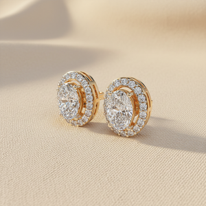 Dernières boucles d'oreilles en argent sterling 925 pour femmes, solitaire ovale, halo, moissanite, diamant, boucles d'oreilles à clous, fiançailles, mariage, anniversaire, cadeau - Product Image 5