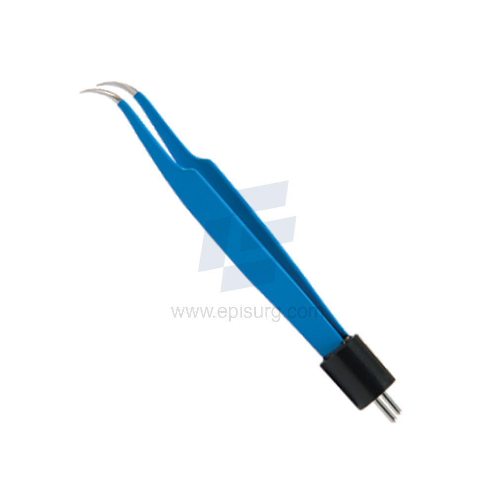 Jeweler #7 Angled 0.5mm Tip Reusable Bipolar Forceps 11.5cm Two Pin American Fitting Electrosurgical Instrument for Veterinary