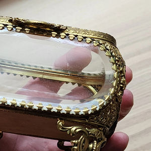 Caja biselada antigua de latón transparente de tamaño personalizado con diseño en relieve de latón metálico en caja única de almacenamiento de accesorios de recuerdo de joyería - Product Image 5