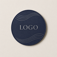 Sous-verre rond en cuir PU personnalisé avec logo, 3 mm, résistant à la chaleur, imperméable, pour café, thé, hôtel, bar, décoration de table
