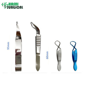 Pinza Quirúrgica para Toallas Hasni, Pinza para Toallas de Microscopía, Tela de 95 mm, Acero Inoxidable, Manual, Certificación CE, Oftálmica - Product Image 6