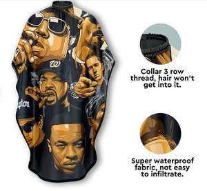 Capa de peluquero de poliéster duradera personalizada, impresión de transferencia por sublimación, diseño impermeable, fusión sin costuras para uniformes de peluquero, ropa de trabajo - Product Image 4