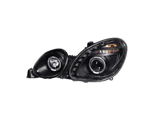 Sıcak satış Halo projektör farlar w/ SMD LED ışık şerit için 1998-2005 Lexus GS300/GS400/GS430 (siyah/açık)