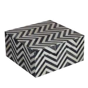 กล่องของขวัญสำหรับตกแต่งบ้านทรงสี่เหลี่ยมผืนผ้าสวยงามสลักลายกระดูกจากอินเดีย - Product Image 2