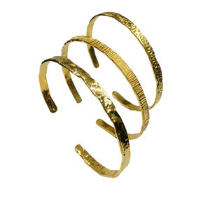 Sterling Silver 925 <b>Gold</b> <b>Plated</b> Woman Unisex Raw Sand Texture Style Handmade Wholesaler Everyday Wear Adjustable Trendy <b>Bangles</b> - Product Image 1