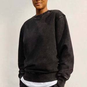 Sudadera lavada con cuello redondo para hombre, jersey de gran tamaño, estilo Vintage, manga larga, Top polar, ropa de calle informal para otoño - Product Image 5