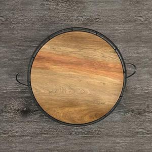 Modern Round <b>Vanity</b> storage <b>Tray</b> Wooden and Metal Design Home Decor Serving and Jewelry Organizer <b>tray</b> - Product Image 5