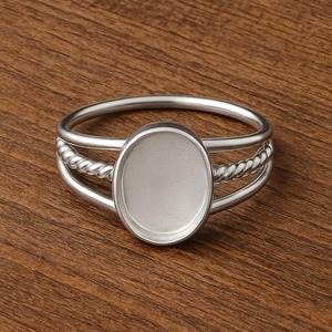 Base para Anillo Triple Banda 2025 con Bisel Ovalado, Aro de Plata 925 para Fabricación de Joyería DIY, Base para Anillo Hecho a Mano para Mujer - Product Image 4