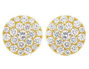 Boucles d'oreilles clous en argent sterling 925 entièrement serties de diamants moissanite de style hip-hop pour femmes - Product Image 1