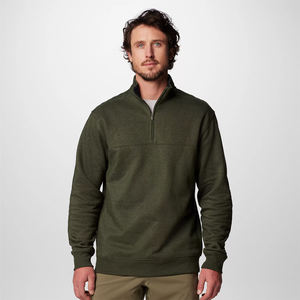 เสื้อสเวตเตอร์ซิปครึ่งขนแกะสำหรับฤดูหนาวเสื้อสวมหัวคอปกตั้งสีกำหนดเองโลโก้ได้ปรับขนาดได้ - Product Image 1