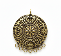 Collier pendentif mandala en argent sterling 925 |   Chaîne à maillons plaquée or 14 carats et or rose |   Cadeau de charme spirituel de luxe |   Certifié