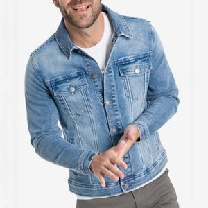 2025 nouveau arrivé à la mode léger lavé coton Denim veste pour hommes tenue décontracté col rabattu lourd veste - Product Image 4