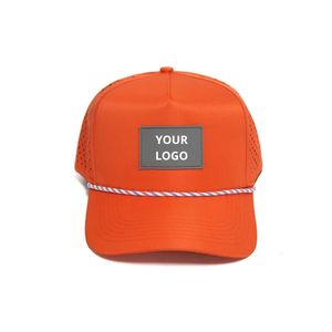 Casquette de golf à séchage rapide, prix usine, avec cordon, bande anti-transpiration, trous découpés au laser, logo personnalisé en patch de caoutchouc - Product Image 3