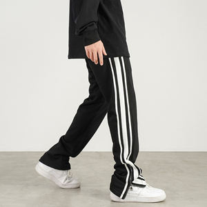 Custom Streetwear Sweatpants Wholesale Cut And Sew Joggers <b>Elastic</b> Waist Drawstring Baggy Zip Split Hem <b>Men</b> Pants <b>Trousers</b> 2025 - Product Image 4