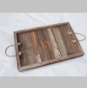 ถาดไม้อะคาเซียสำหรับเสิร์ฟ,ถาดเสิร์ฟชายามบ่ายพร้อมหูจับสำหรับอาหารเช้า - Product Image 6