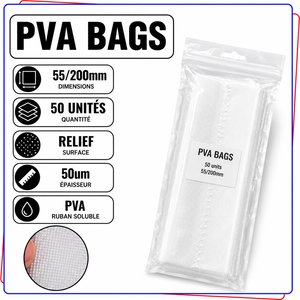 Sacs PVA 55x135mm 55x200mm 50 unités à dissolution rapide pour appâts de pêche, finition de soulagement, matériel de pêche à la carpe, mangeoire - Product Image 3