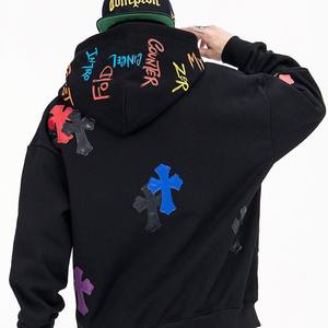 Wholesale Price Regular Fit Hoodie With Custom Patch <b>Work</b> <b>for</b> <b>Men</b> Latest Design Patch Embroidery <b>Hoodies</b> <b>for</b> <b>Men</b> - Product Image 4