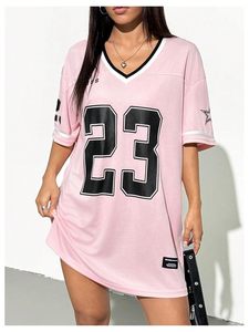 เสื้อเจอร์ซีย์ฟุตบอลคอวีขนาดใหญ่พิเศษใส่สบายมีสไตล์ยูนิเซ็กส์ใส่ Y2k - Product Image 4