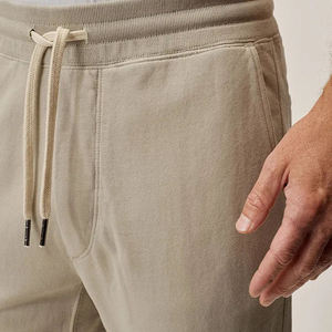 Pantalon de survêtement en coton uni de haute qualité pour homme avec cordon de serrage à la taille et poches latérales, coupe régulière, longueur complète, décontracté - Product Image 6