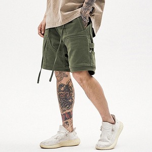 Logo personnalisé Short de sport pour homme avec poches en coton éponge tricoté en polaire Short de course ample et décontracté 100% polyester Design uni - Product Image 1