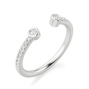 Bague de mariage manchette ouverte coupe ronde pour femme - Product Image 1