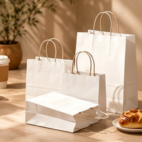Bolsa de Papel Kraft Ecológica de Lujo con Asa Trenzada para Vino, Licores, Pizza y Sushi - Resistente y Autoportante