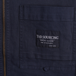 Veste de travail en jean pour homme, fermeture éclair, manches longues, style utilitaire, avec poches poitrine, vêtement décontracté pour l'extérieur - Product Image 3