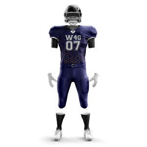 2025 nouveauté maillots de Football américain ensemble de shorts personnalisé de haute qualité 100% Polyester respirant maille avant Logo nom numéro - Product Image 5