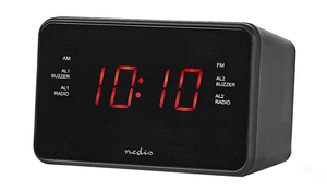 Digital alarm <b>clock</b> <b>radio</b> with LED display (Nedis CLAR002BK) - Product Image 1
