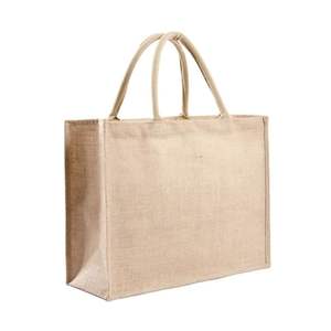 Fabricants personnalisés Sacs en toile de jute naturelle pour l'épicerie Sacs à main de plage Sac fourre-tout en jute Sac fourre-tout en toile de jute vierge - Product Image 1