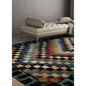 Alfombra de Lana Afgana Azul Zuri Anudada a Mano AKWL-1236 con Patrón Geométrico para Sala de Estar, Tamaño 9x12, para Adolescentes - Product Image 5