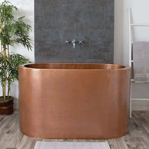 Baignoire en cuivre de style japonais à finition antique - Product Image 5
