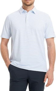 Camiseta de Polo de Golf Personalizada con Rayas, Cuello, Logotipo en la Manga, Botones, Secado Rápido, Elástica, Impresión por Sublimación, Fábrica VN - Product Image 2