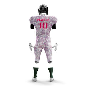 Fabriqué en usine de haute qualité grande taille sensibilisation au cancer antibactérien 100% polyester maillot de football américain short ensemble respirant - Product Image 5