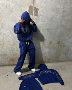 Conjunto Deportivo de Invierno Personalizado de 2 Piezas para Mujer, Estilo Hip Hop, 100% Algodón, Ligero, Pantalones Deportivos con Contraste de Color, Sudadera con Cierre - Product Image 3