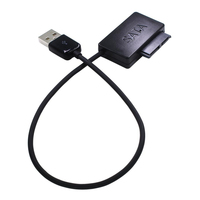 7+6 SATA CABLE USB 2.0 Converter External Optical Drive Adapter for Laptop CD-ROM DVD With LED