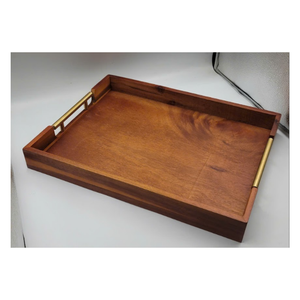 Bandeja Artesanal de Madera Natural, Plato Rústico de Madera para Comer y Servir - Product Image 1