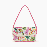 Nouvelle collection : Sac bandoulière/pochette bohème indien pour femme, style designer, orné de perles, broderie artisanale et lettrage en relief