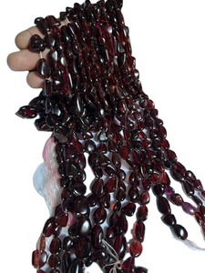 AAA Grado 100% Granate rojo natural Tumble Beads Strand/Strands 14 pulgadas - Product Image 3