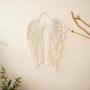Gros Macramé Ailes D'ange Cintre Tapisserie Tissé À La Main Coton Corde Cordon Ailes D'ange Décoration Murale Pour Mariage et Fonctions - Product Image 4