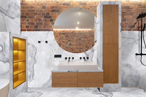 Plans de travail modernes personnalisés pour cuisines et salles de bain, en quartz artificiel Calacatta Carrara, écologiques, pour projets hôteliers - Product Image 1