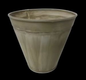 Lot de 3 jardinières rondes en métal de taille moyenne blanc cassé avec pot de fleurs de couleur or pour le salon et la décoration de jardin - Product Image 2