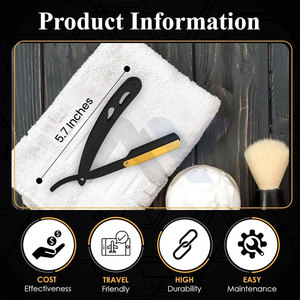 Barber Cut Throat Straight Salon Maquinillas de afeitar Rasoirs Rasoi con bolsa de cuero Maquinillas de afeitar de calidad premium - Product Image 6